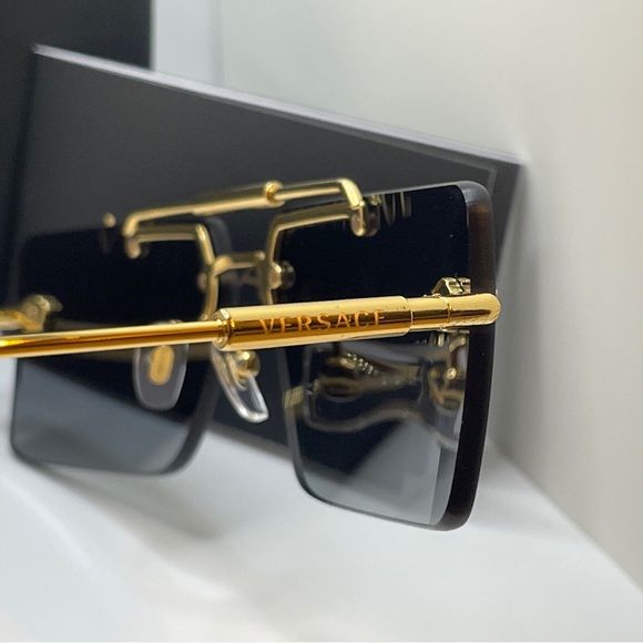 Versace Sunglasses VE2245 10028G 60mm Gold / Grey Gradient Lens Authentic & NWT - Picture 9 of 12